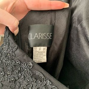 Clarisse Black Lace Formal Gown